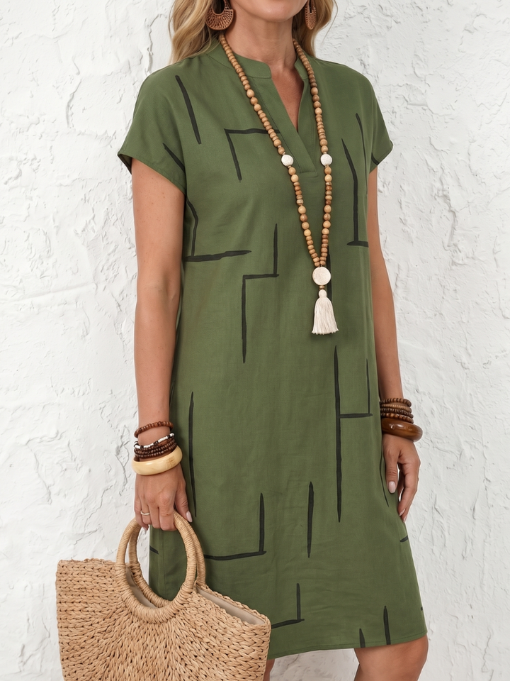 Elunara - Airy Dress with Abstract Print