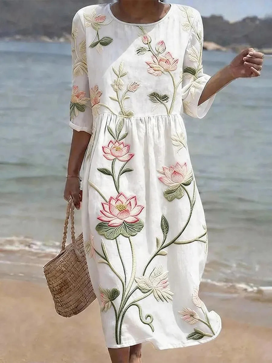 Kayla | Plant &amp; Flower Print Dress
