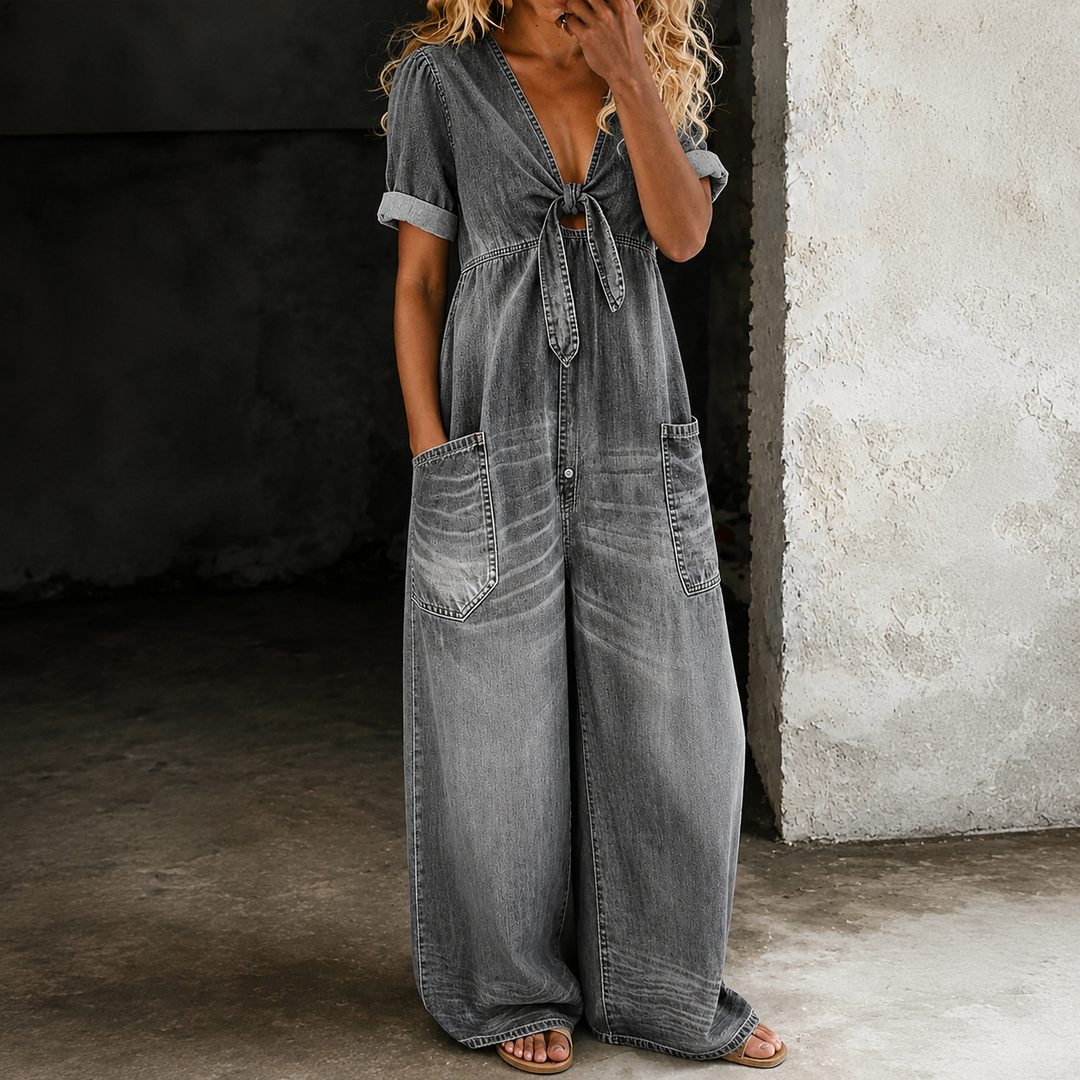 Maya | Tuta Denim a Gamba Larga