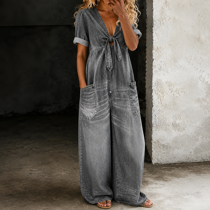 Maya | Tuta Denim a Gamba Larga