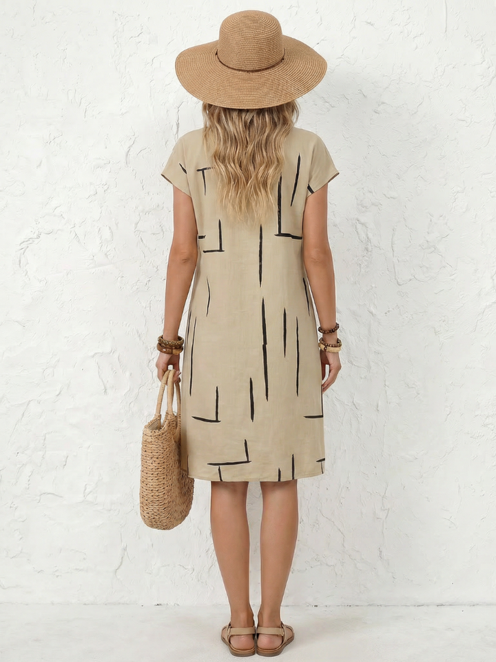 Elunara - Airy Dress with Abstract Print