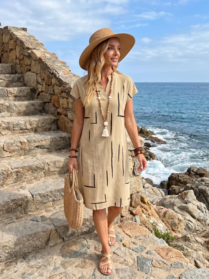 Elunara - Airy Dress with Abstract Print