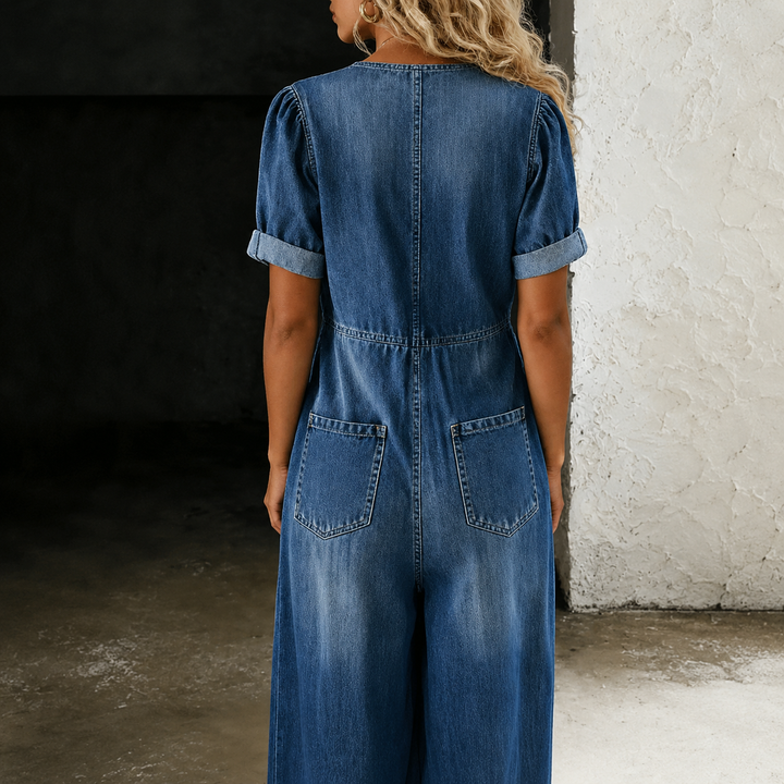 Maya | Tuta Denim a Gamba Larga