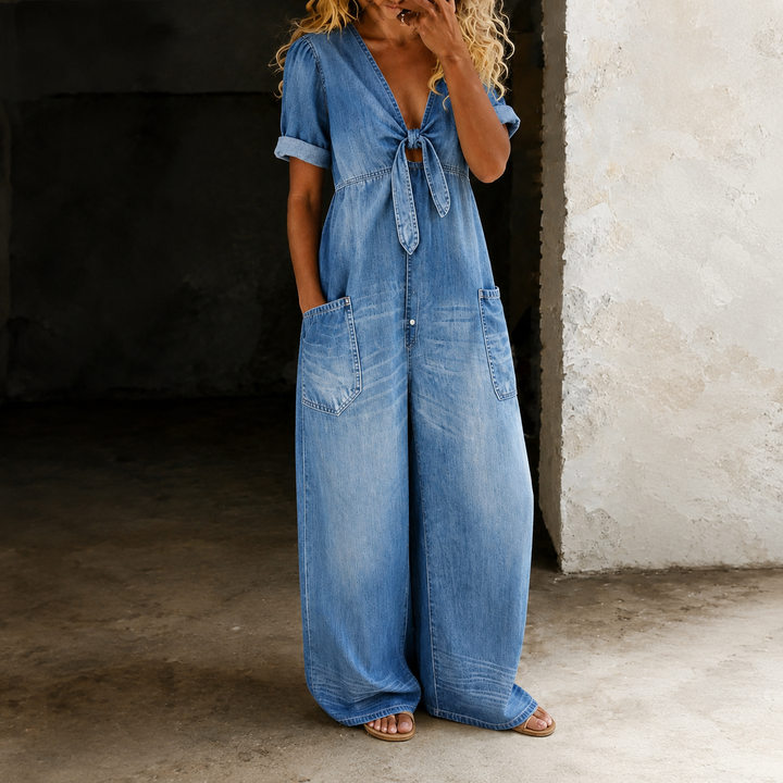 Maya | Tuta Denim a Gamba Larga