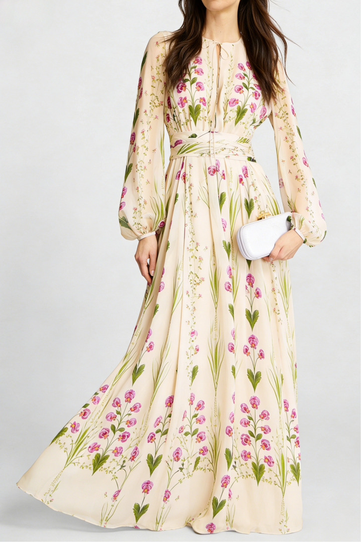 FLOWING FLORAL MAXI DRESS