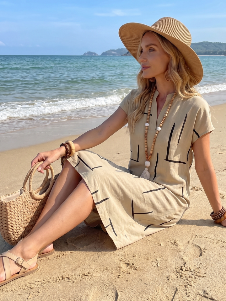Elunara - Airy Dress with Abstract Print