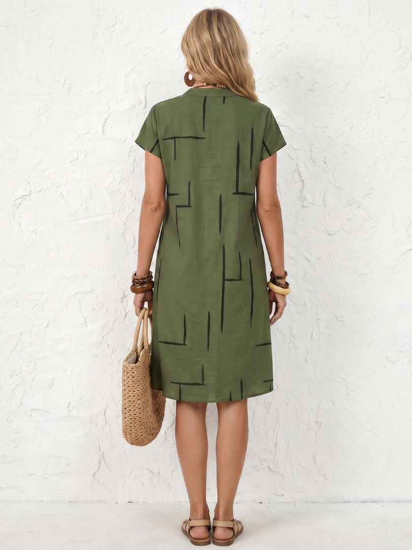 Elunara - Airy Dress with Abstract Print