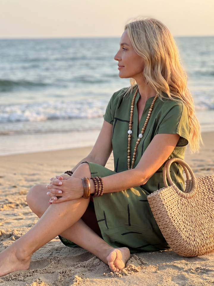 Elunara - Airy Dress with Abstract Print