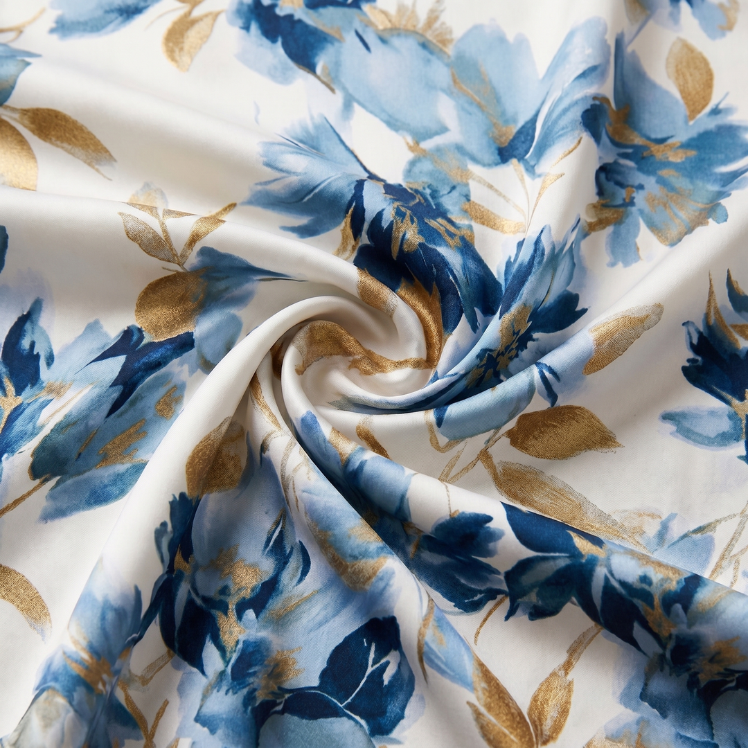Elara | Vestito Midi a Vita Alta con Fantasia Floreale