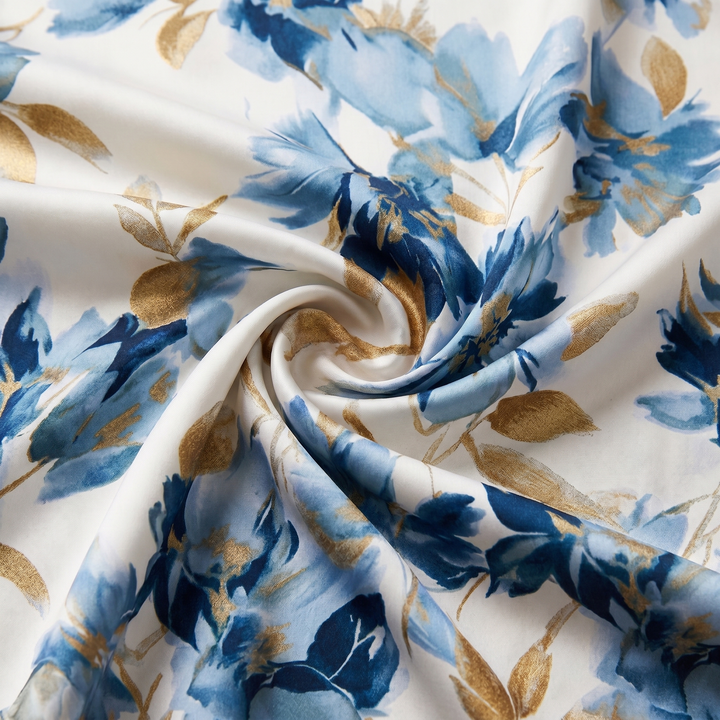 Elara | Vestito Midi a Vita Alta con Fantasia Floreale