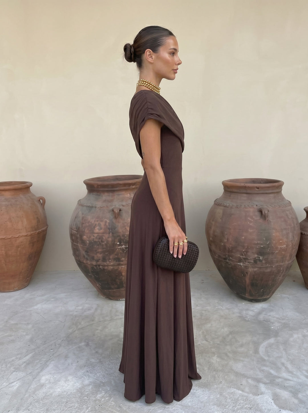 VICTORIA | OFF-SHOULDER PLEATED MAXI DRESS