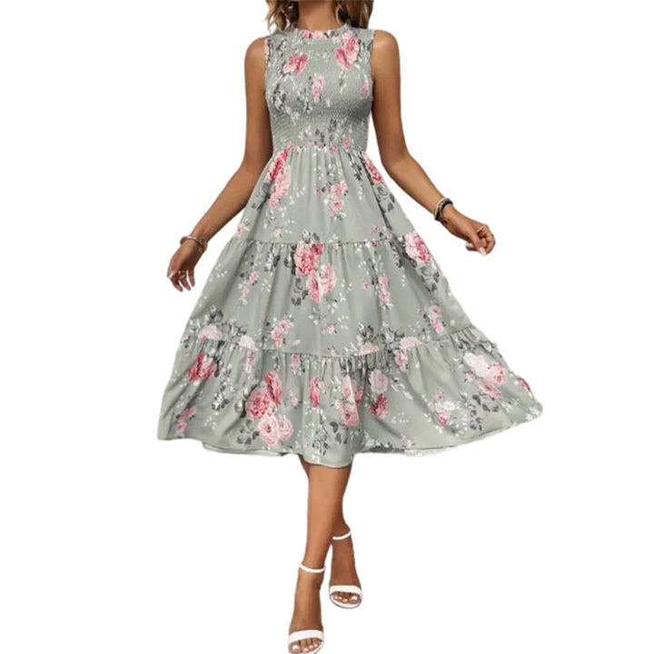 Selena - Sleeveless Summer Dress with Floral Pattern