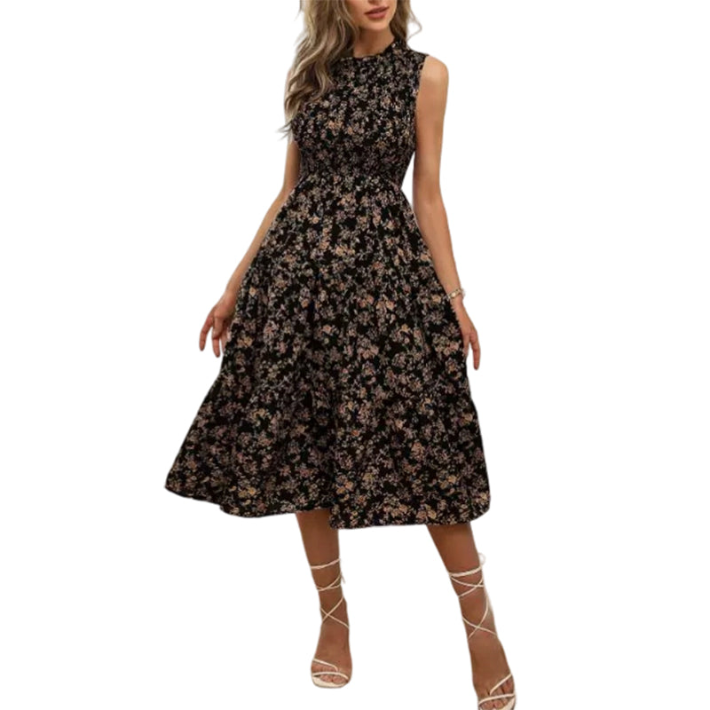 Selena - Sleeveless Summer Dress with Floral Pattern