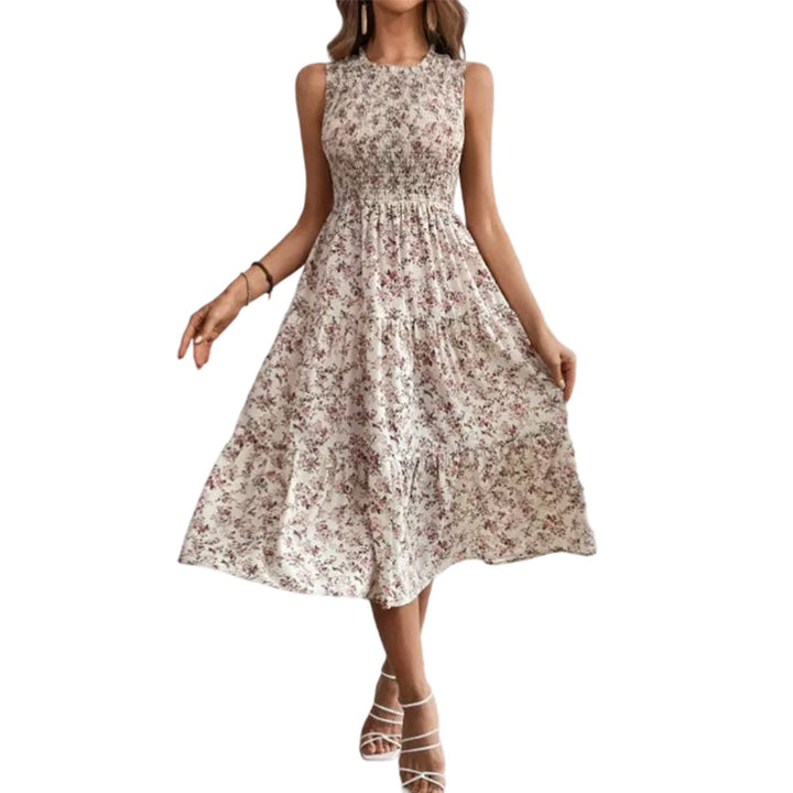 Selena - Sleeveless Summer Dress with Floral Pattern