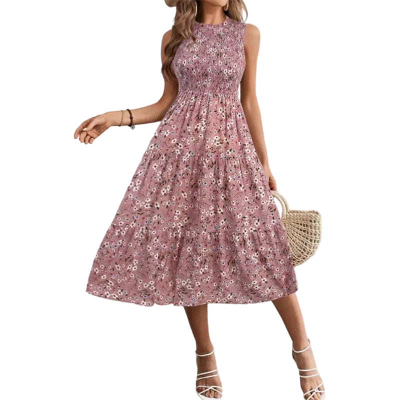 Selena - Sleeveless Summer Dress with Floral Pattern