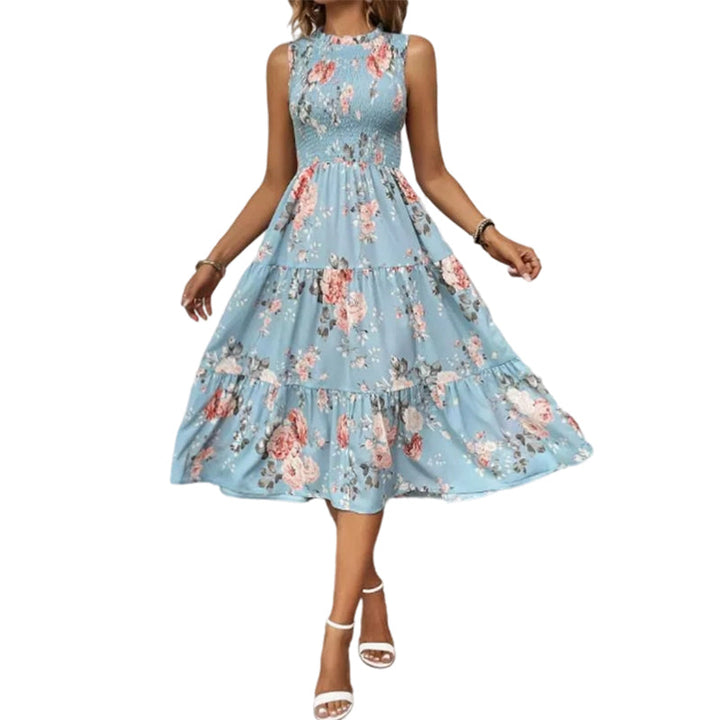 Selena - Sleeveless Summer Dress with Floral Pattern